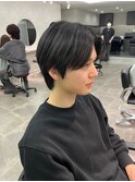 ウルフ/センターパート/アッシュブラック/山本うらら
