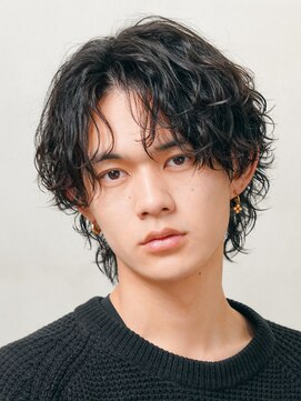 テン 心斎橋(tenn.) メンズセンターパート七三分けパートニュアンスパーマ刈り上げ