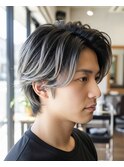 バレイヤージュシルバーカラー