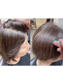 『白髪が気になるけど、暗くしたくない』地肌の刺激を抑えた大人女性の為のBirth Dayの白髪染め。