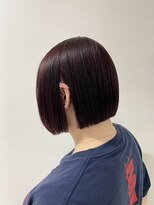 プロデュース 古淵店(Produce) 艶感たっぷりワインレッド×切りっぱなしボブ