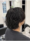 リバースセンターパート／ニュアンスパーマ／ダウンバング/MEN'S