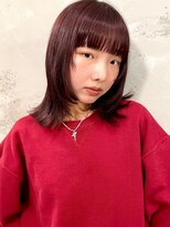 ノラ ヘアーサロン(NORA HAIR SALON)&nbsp;レイヤー×ワインレッドカラー