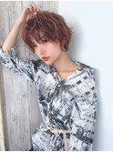 ショコラアッシュ/ヘルシースタイル/ふんわりカール/金髪ボブ
