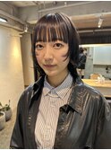 【黒髪×ウルフボブスタイル】