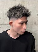 1616ハイライトグレージュハイトーンカラー刈り上げ短髪ショート
