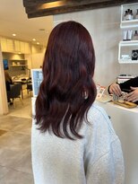 プラスリブ(Plus Lib)&nbsp;チェリーレッド×ウェーブ巻き