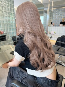 サンクプロジェクト(cinq PROJECT) 韓国ヘアミルクティーアッシュベージュカラーロブ原宿ブリーチ