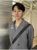 men's韓国ヘア　センターパート　リクルートヘア