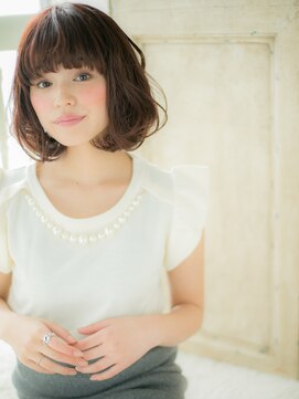 大波純一美容室パーティハン 大人かわいい前髪パーマゆる巻ボブディa小山10代20代30代