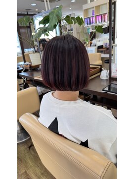 ジッピー ヘアーコレクション ミニボブナチュラルボブグラデーションカラーボルドー