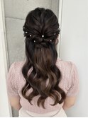 ねじりハーフアップ