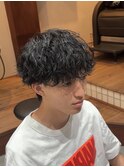 波巻きパーマ