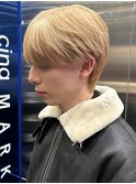 メンズミルクティーベージュコンマヘアアッシュグレージュカラー