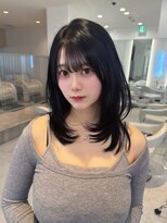 シティーバイローウェ 表参道(City/louwe)&nbsp;ブルーブラック/ミディアムレイヤーカット/ハッシュカット