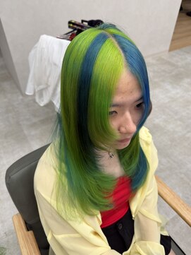 ホロ(holo-) ネオングリーン×ブルーデザインカラー