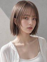 ヴェイン 渋谷(vain)&nbsp;タッセルカット 薄めバング サイドレイヤー オリーブベージュ