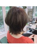 カーキグレージュ×マッシュウルフ