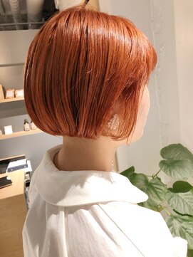 メルト 吉祥寺(melt) 【長谷川愛】オレンジカラーミニボブ 1ブリーチ透明感ベージュ