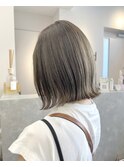長めぱつっとボブ☆透明感抜群!オリーブグレージュカラー