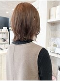 福山市美容室Caary大人気ナチュラルブラウンベージュミディアム