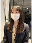 レイヤーカット  ロングヘア 学生 簡単スタイリング
