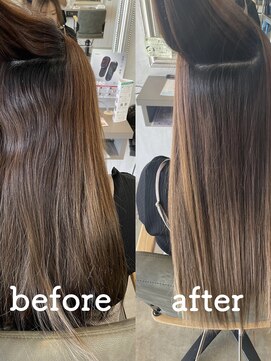 シェル 津山の手店(shel) 縮毛矯正ロング♪コスメストレート髪質改善ココアベージュ