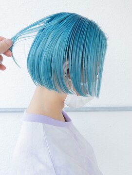 デビュー 沖縄泡瀬店(Debut) 前髪/水色カラー/こなれミディ/イメチェン/ホワイトカラー