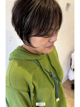 クマ(kuma.) 大人可愛い20代30代40代前下がりショートボブ丸みショート◎t