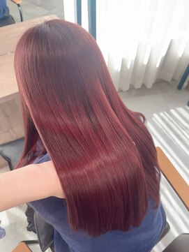 リンクミリ(Link mili) 【チェリーレッド】韓国風巻き/暖色系カラー/小顔レイヤー