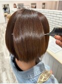 縮毛矯正×ショートボブ