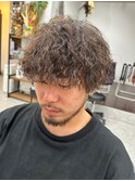 波巻きパーマメンズパーマメンズヘアツーブロックツイストパーマ
