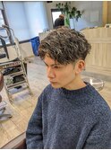ショートアップバング×ツイストスパイラルパーマ