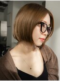 内巻き　ボブ　ミニボブ　ブリーチなし
