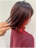 30代40代ショートボブウルフカットボブウルフインナー―カラー