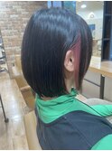 インナーカラーピンク×グラデーションボブ