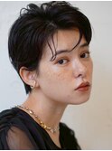 30代40代50代マッシュショート黒髪モードマニッシュ本厚木