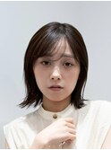 20代30代ミニボブ前髪あり前髪なし顔周りレイヤーカットオリーブ