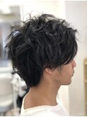 【かき上げ縦落ちパーマ】耳掛け大人ヘア色気ヘア
