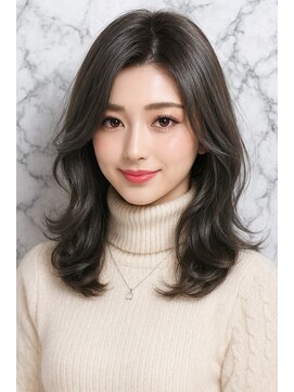 サードバイローラン(THiRD by ROULAND) 【THiRD】オリーブグレークラゲヘアーココアベージュ