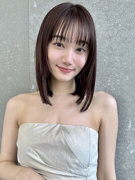 暗髪/クラゲヘアー/ココアベージュ/小顔(新潟/万代）