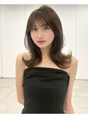くびれレイヤー　韓国ヘア　モテ髪　アッシュカラー