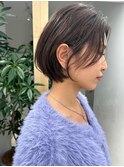 Lomalia青山ハイライト白髪ぼかしショートボブ