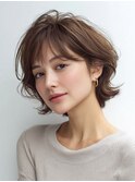 白髪ぼかし脱白髪染め似合わせショートボブ40代50代60代