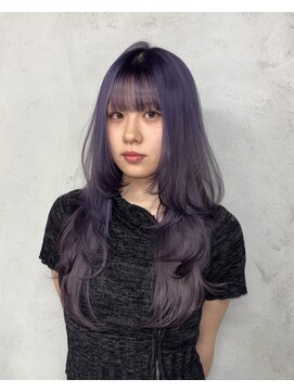 ヌル ヘア デザイン(nullus hair desigh) 【nullus ai】ハッシュカット × ハイトーンカラー × パープル