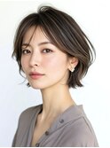 大人ショートボブ白髪ぼかし脱白髪染め40代50代60代♪