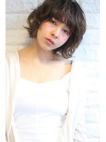 ヘアーアートシフォン 池袋西口店(Hair art chiffon)&nbsp;オン眉マッシュウルフにハイライトWカラー切りっぱなしボブ 池袋