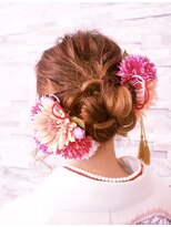 ヘアコレクション アンジュ(Hair collection Unge)&nbsp;可愛い　振り袖アップスタイル　　＜早朝受付中＞