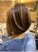 グラデーションボブ/ハイライト