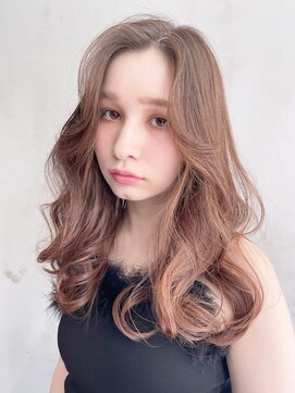 アルバム 銀座(ALBUM GINZA) ゆる巻きロング_グレージュカラーボブウルフ_79041